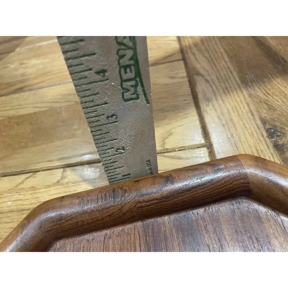 Vtg Goodwood 14” Teak Wood Cheeseball Board Tray Charcuterie Appetizers Octagon